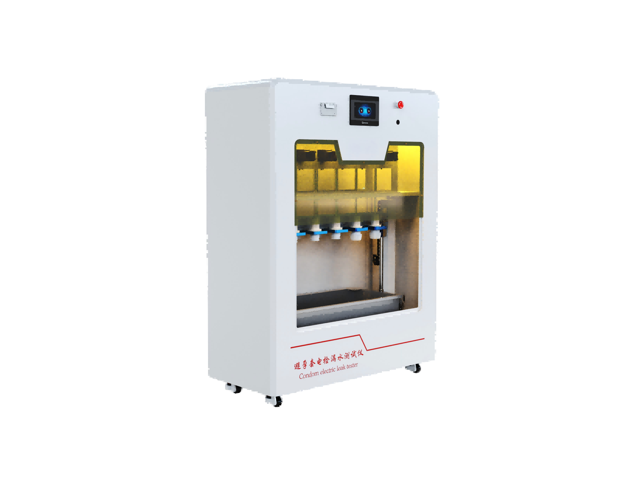 十工位避孕套针孔电检漏水测试仪，触摸屏款避孕套针孔电检漏水试验仪